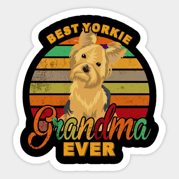 Best Yorkie Grandma Ever Sticker by franzaled